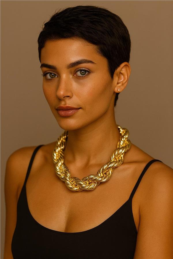 Annabel Gold Renkli Burgu Kolye